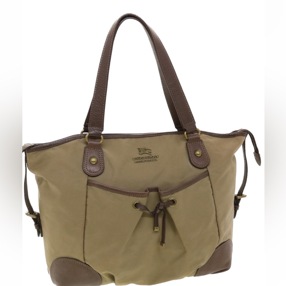 BURBERRY  KHAKI NYLON TOTE BAG  BLUE LABEL. AUTHENTIC.